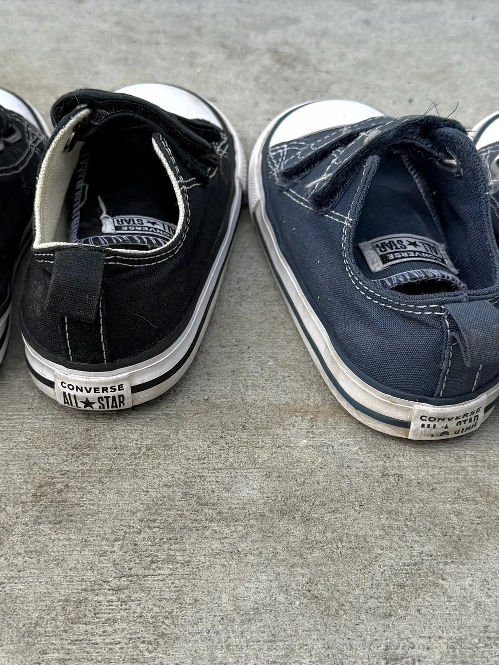 Converse Kids Double-Strap Canvas Sneakers - Black and Navy